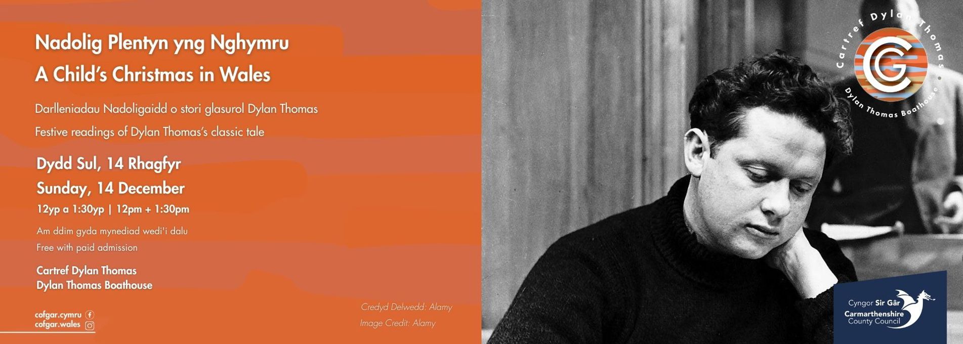 A Child's Christmas in Wales readings, Dylan Thomas Boathouse, 14 December