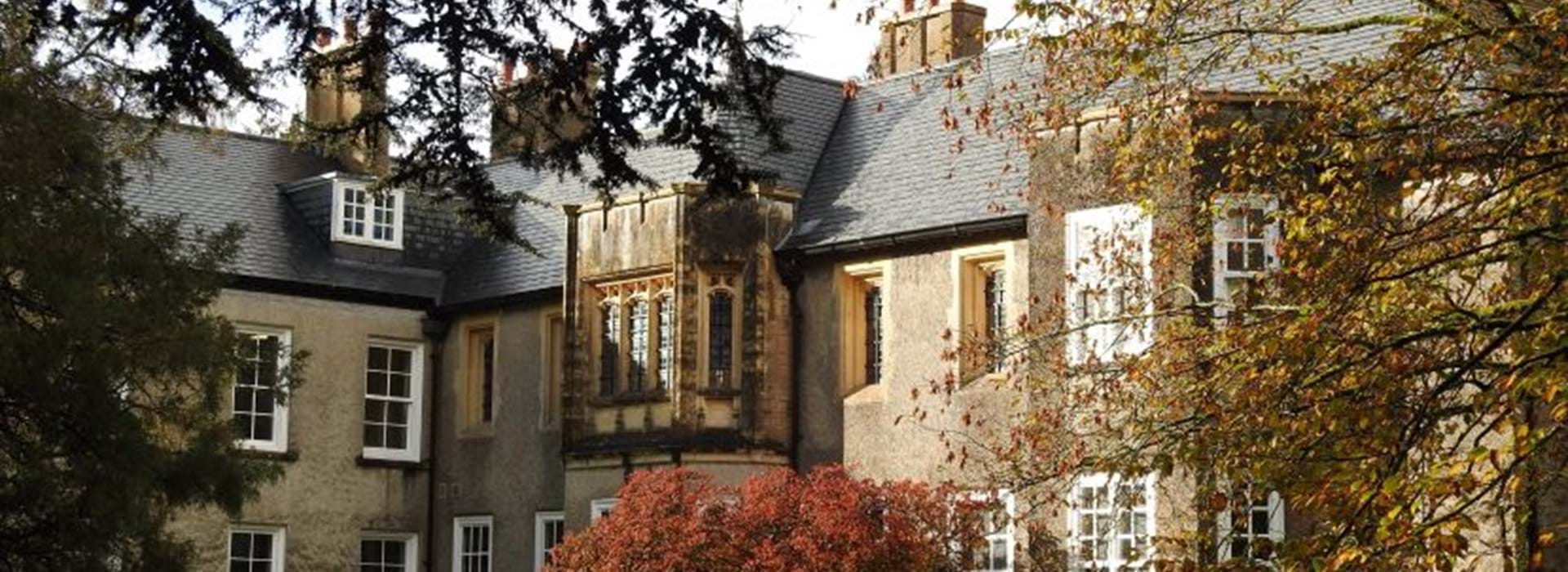 A view of the main entrance of Carmarthenshire Museum from the outside